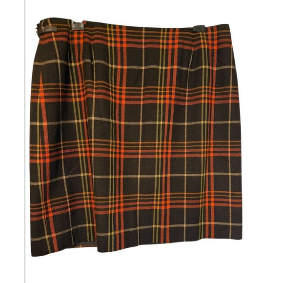 Josephine Chaus Women’s Wool Blend Plaid Wrap Skirt Sz. 12. Schoolgirl Academic - Picture 2 of 5